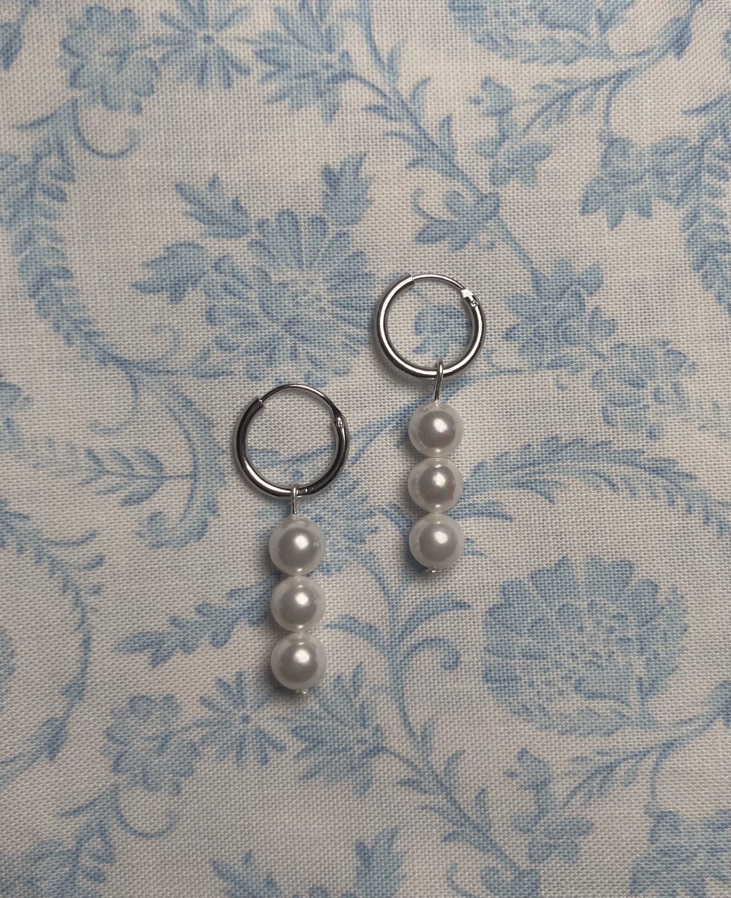 Triple Pearl Hoops