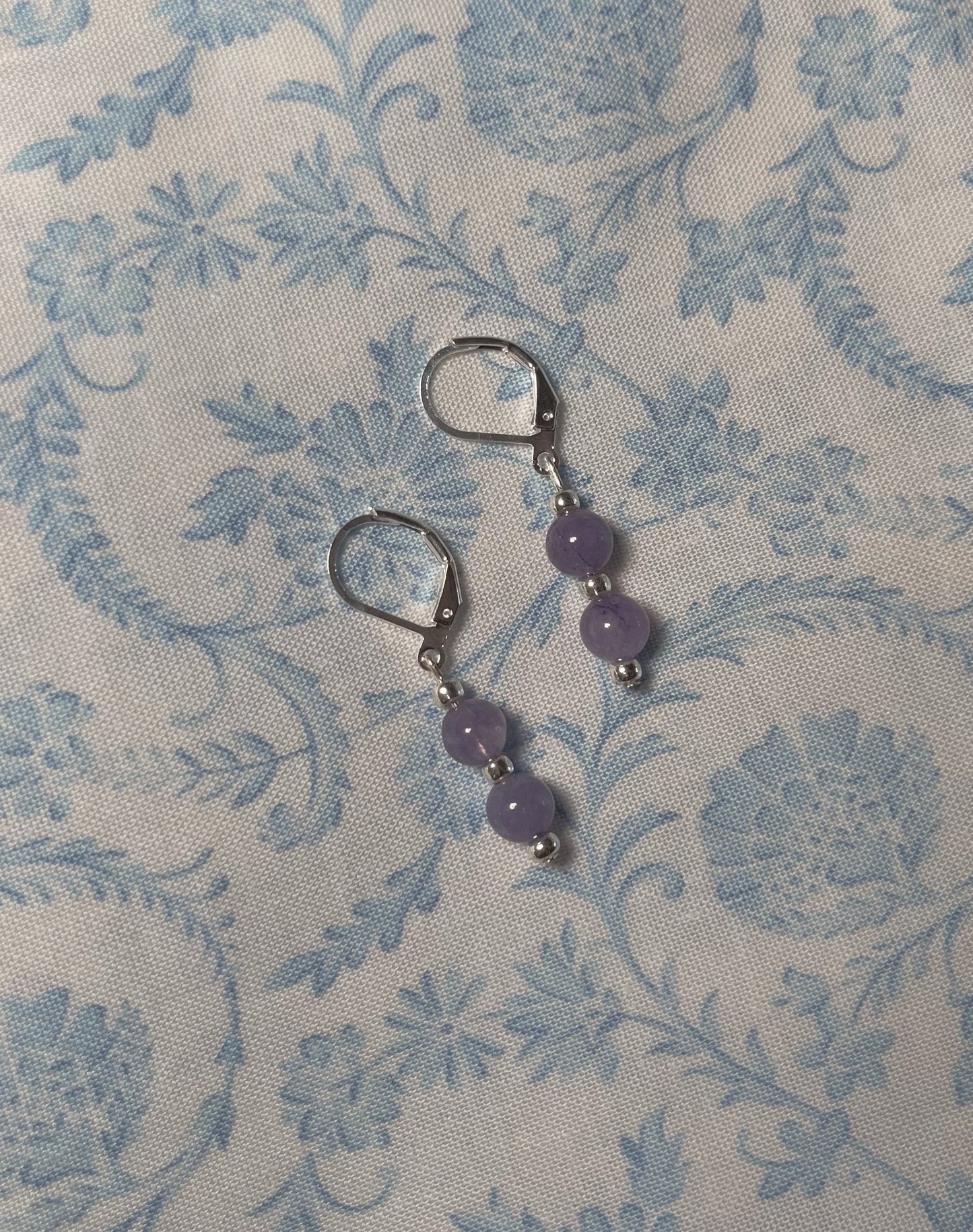 Purple Silver Dangles