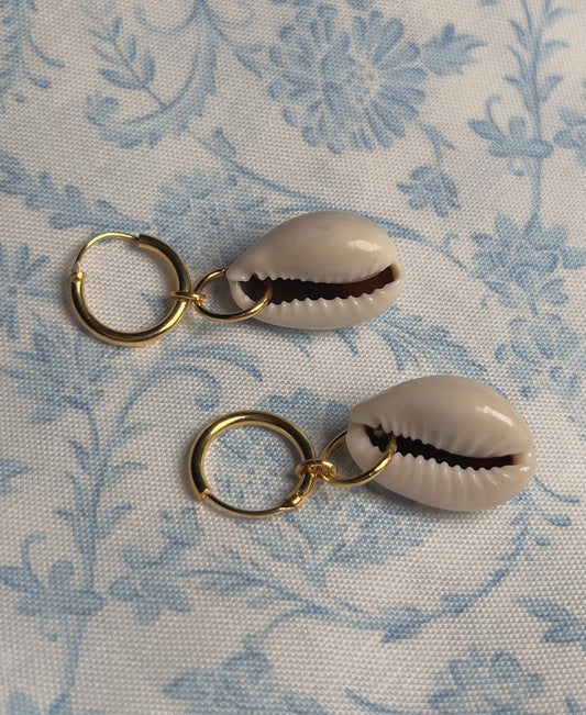 Kailua Cowrie Shell Hoops